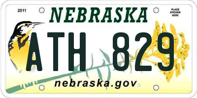 NE license plate ATH829