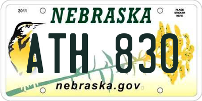 NE license plate ATH830