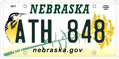 NE license plate ATH848