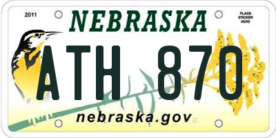 NE license plate ATH870