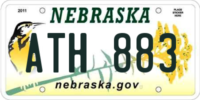 NE license plate ATH883