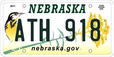 NE license plate ATH918