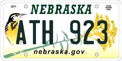 NE license plate ATH923