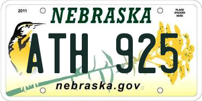 NE license plate ATH925