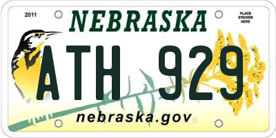NE license plate ATH929