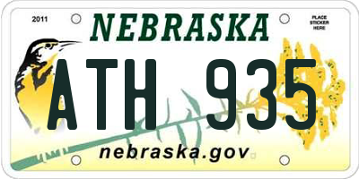 NE license plate ATH935