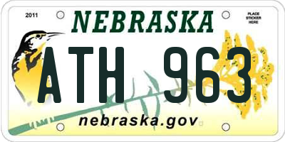 NE license plate ATH963