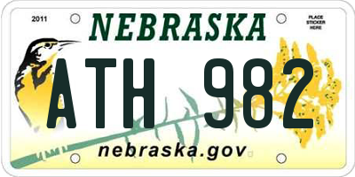 NE license plate ATH982