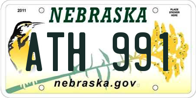NE license plate ATH991