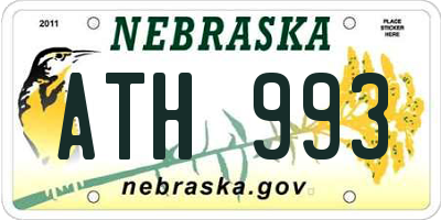 NE license plate ATH993