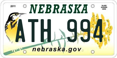 NE license plate ATH994