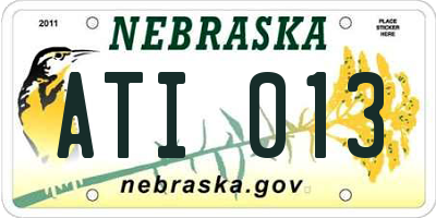 NE license plate ATI013