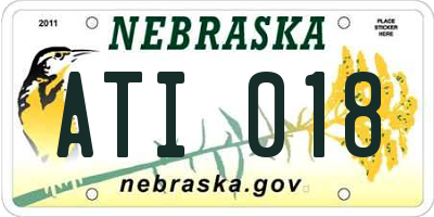 NE license plate ATI018