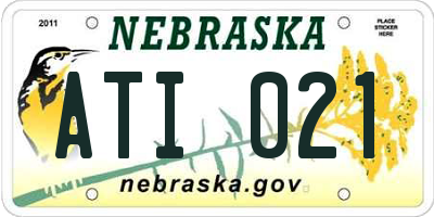 NE license plate ATI021
