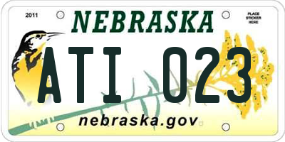 NE license plate ATI023