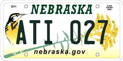 NE license plate ATI027