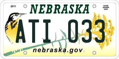 NE license plate ATI033
