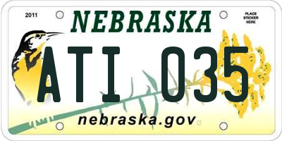 NE license plate ATI035