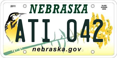 NE license plate ATI042