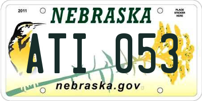 NE license plate ATI053