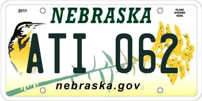 NE license plate ATI062