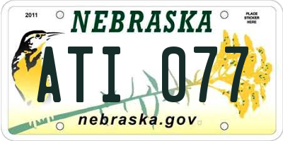 NE license plate ATI077