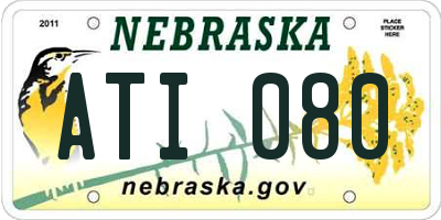 NE license plate ATI080