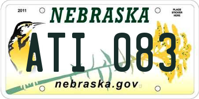 NE license plate ATI083