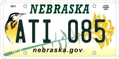 NE license plate ATI085