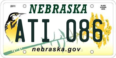 NE license plate ATI086