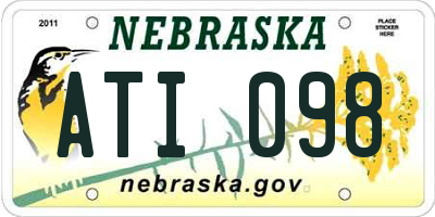 NE license plate ATI098