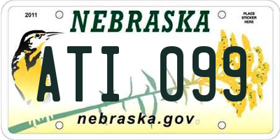 NE license plate ATI099