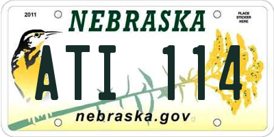 NE license plate ATI114