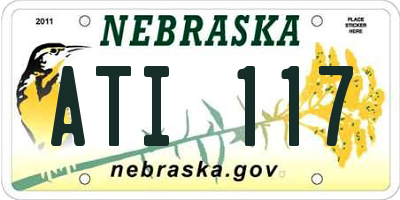 NE license plate ATI117