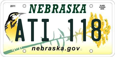 NE license plate ATI118