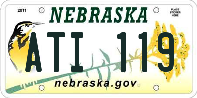NE license plate ATI119