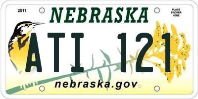 NE license plate ATI121