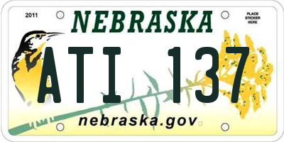 NE license plate ATI137