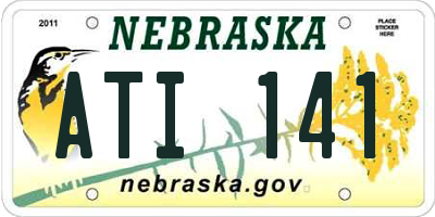 NE license plate ATI141