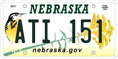 NE license plate ATI151