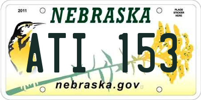 NE license plate ATI153