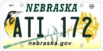 NE license plate ATI172