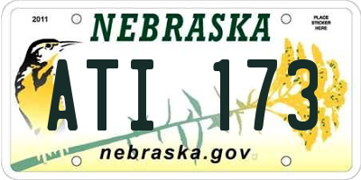 NE license plate ATI173