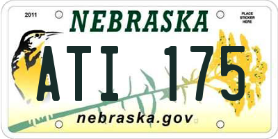 NE license plate ATI175