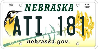 NE license plate ATI181