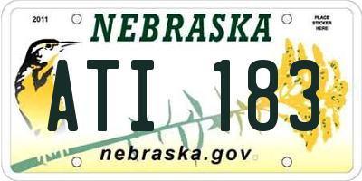 NE license plate ATI183