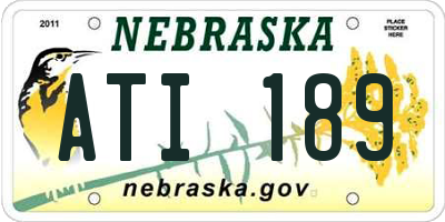 NE license plate ATI189
