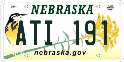NE license plate ATI191