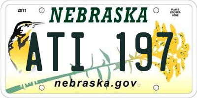 NE license plate ATI197