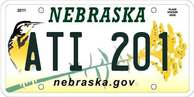 NE license plate ATI201